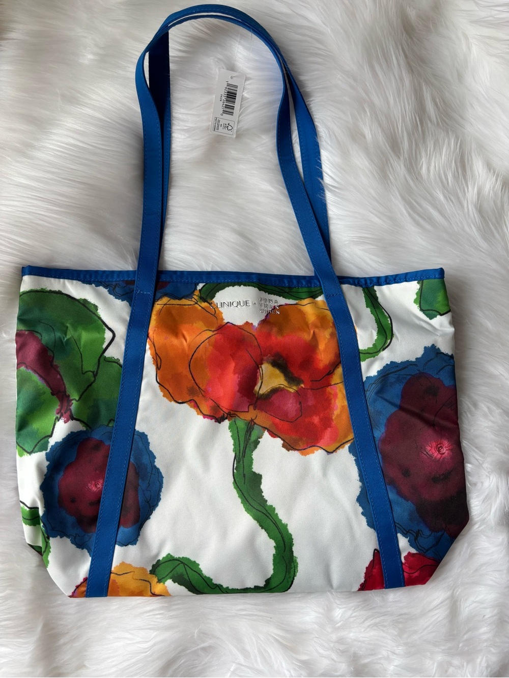 🆕🆕CLINIQUE X JOHNATHAN COHEN WATERCOLOR FLORAL TOTE BAG